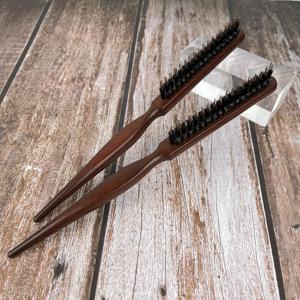 Brosse <span class=keywords><strong>à</strong></span> cheveux démêlante professionnelle <span class=keywords><strong>à</strong></span> 3 rangées avec manche en bois et queue pointue, peigne de coiffure de salon <span class=keywords><strong>à</strong></span> poils en nylon - Product Image 2