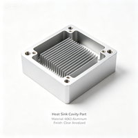 Usinage CNC sur mesure pour boîtier de dissipateur thermique en aluminium 6063, anodisé clair, usinage de précision pour refroidissement électronique