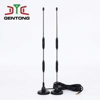 Antenne amplificateur de signal de téléphone portable à gain élevé, double élément vertical en cuivre pur, base magnétique, câble RG58 pour voiture et bureau