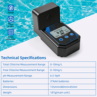 Analyseur numérique portable de la qualité de l'eau YIERYI, testeur de pH, FAC, TC, chlore résiduel, chlore total, pour piscine