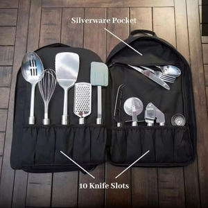 Mochila organizadora de herramientas de cocina para chef, estuche para cuchillos, mochila de almacenamiento para utensilios de cocina, mochila para vajilla, muestra gratuita - Product Image 3