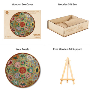 Puzzle en bois Mandala Auspicieux pour adultes et adolescents avec boîte cadeau et support, décoration intérieure, jeu anti-stress - Product Image 2
