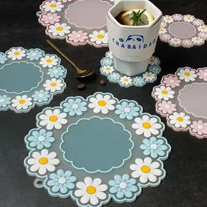 Sottobicchieri in Silicone a forma di fiore sottobicchieri ciotola tazza d'acqua tappetino da tè