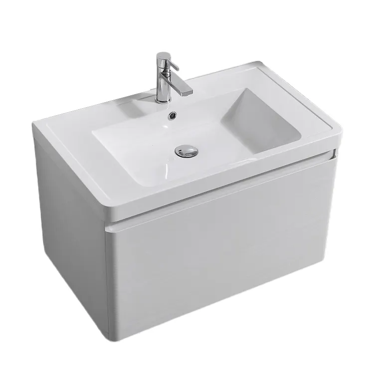 Modern banyo mobilya Vanity kabine basit katı yüzey banyo lavabo bâtıla seti