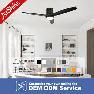 Ventilatore da soffitto a 1 soffitto con montaggio a filo nero intelligente con controllo a soffitto basso ventilatore da soffitto a LED con luce - Product Image 4