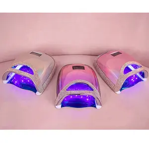 Wholesale diamond shiny cordless rechargeable led nail lamp wireless uv manicure table lamp nail polish dryer machine