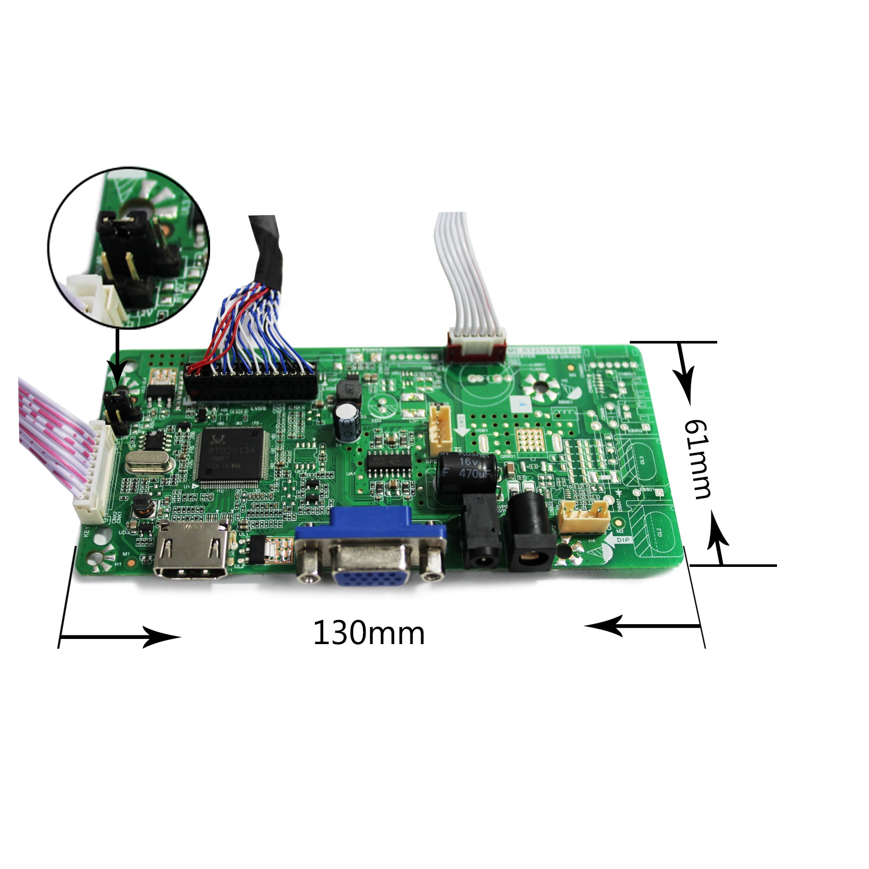 HD-MI VGA Audio LCD Board for 30Pin LVDS Interface LCD Screen Compatible Work With 18.4inch 1920x1080 CLAA184FP01