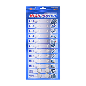 24 pack batterie bouton hybride AG1 AG3 AG4 AG5 AG10 AG12 AG13 CR2016 CR2025 <span class=keywords><strong>CR2032</strong></span> calculatrice de batterie télécommande - Product Image 1