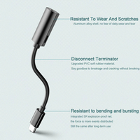 Convertidor 2 en 1 de Tipo-C a Conector de 3.5mm, Adaptador de Audio para Auriculares, Cable de Carga Auxiliar, No Compatible con HTC