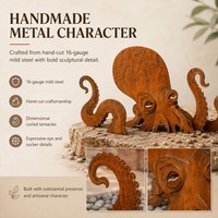 Meilleure vente transfrontalière : Sculpture de jardin en forme de pieuvre, Ornement décoratif d'extérieur en fer forgé, Fabriqué en Chine