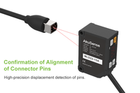 Sensor pergeseran Laser Akusense MLD25 Analog akurasi tinggi 4 ~ 20 MA 0.01mm-200mm jarak pengukuran Sensor fotolistrik optik