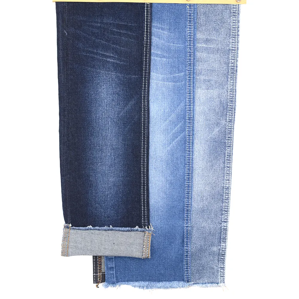 Peso leve denim rolos 72% algodão cruz escotilha indigo jeans homens denim tecido