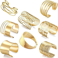 Ensemble de bracelets en tôle métallique à motif creux exagéré - Bracelets de bras en fil métallique uniques KX-0112