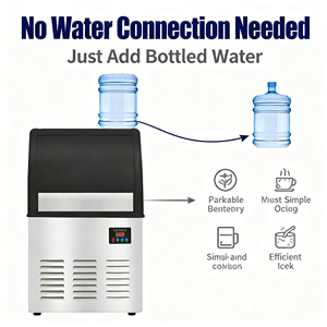 Máquina de Hielo de 60 kg, Máquina de Cubitos de Hielo, Máquina de Hielo que Puede Usar Agua de Cubos, Máquina de Hielo Portátil con Precio de Fábrica 1. Hielo Eficiente - Product Image 5