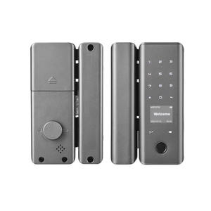 Serrure de porte intelligente coulissante Wifi Tuya en alliage d'aluminium sans cadre en verre accès par <span class=keywords><strong>carte</strong></span> intelligente avec option de stockage de données en nuage - Product Image 6