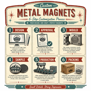 Aimants de réfrigérateur en métal rétro personnalisés, aimants de réfrigérateur en émail vintage sur le thème de la restauration, souvenir pour la promotion des restaurants - Product Image 6