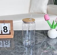 Mug à bière en plastique acrylique transparent incassable de 16 oz, style américain, pour boissons froides, avec paille, résistant aux UV, pour DTF, expédié depuis l'entrepôt américain