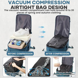 Mochila <span class=keywords><strong>de</strong></span> Negocios Unisex con Compresión al Vacío, Gran Capacidad para Portátil, con Bolsa <span class=keywords><strong>de</strong></span> Vacío No Extraíble - Product Image 1