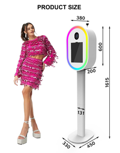Machine de <span class=keywords><strong>photomaton</strong></span> professionnelle DSLR pour événements, avec coque ovale pour appareil photo reflex numérique, idéale pour les locations de fêtes de Noël - Product Image 2
