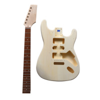 TC Unfinished 6-String Electric Guitar Kit with Basswood Body and Maple Neck for Students/Beginners