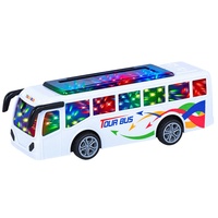 Mini Bus Touristique Électrique Jouet 27 MHz avec Système d'Éclairage Dynamique Incroyable pour Interaction Parent-Enfant Amusante