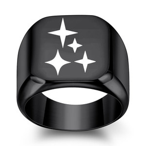 Anillo Cuadrado de Estrella de Acero Inoxidable de 18 mm, Joyería de Moda para Mujer, Regalo - Product Image 5