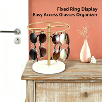 Support de présentation de lunettes de soleil rond, sur pied, en bois, non pliable, moderne, durable et multifonctionnel