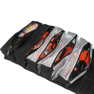 Custo Logo Waterproof Portable Multi-Pocket Maintenance <b>Roll</b>-Up <b>Tool</b> Storage <b>Bag</b> Transparent PVC Pockets 50LB Capacity Hanging - Product Image 4