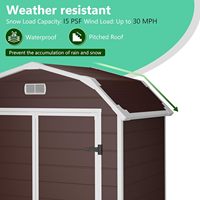 Abri de jardin en résine 6x4FT avec toit à pignon, plancher inclus, imperméable et verrouillable, pour outils de jardin