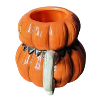 Tasse à thé en porcelaine personnalisée vintage, dessin animé 3D, pour les fêtes, tasses à lait et à eau, Halloween, céramique, citrouille orange, mug Peeps, Mornsun CPX0653