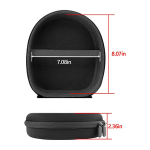 EVA Headphone <b>Storage</b> Case Black Zippered Anti Shock Protective Case For Over Ear Headphones Portable Carrying Bag - Product Image 3