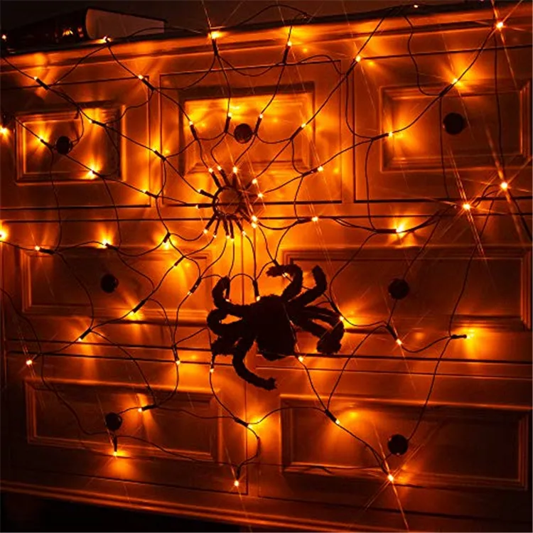 Halloween Party Decoration Halloween Party DIY Decoration LED Spider Web Creative Halloween Prop Lighting