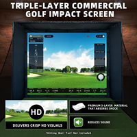 Podiyeen Golf Hitting Net Simulateurs de golf pour la maison avec écran d'impact HD Premium, rembourrage de sécurité complet et rideau occultant