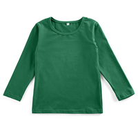 T-shirt en coton pour filles, manches longues, couleur bonbon, personnalisable avec broderie, pour enfants, printemps-automne, faible MOQ