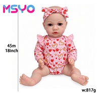 Boneka Bayi Reborn Vinyl MSYO 45cm Buatan Tangan Interaktif Suara Menangis dan Tertawa Hadiah Selamat Datang