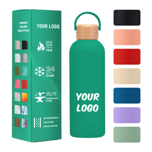 500 ml Outdoor Insulated Stainless Steel Sports Thermos Drink Water Bottle Vacuum Rubber <b>Flask</b> Straight Cup Business Gifts 6-12 - Product Image 1