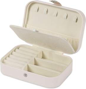 Boîte de rangement pour bijoux en cuir PU et velours, design personnalisé, fabrication artisanale, pour bagues et colliers - Product Image 4