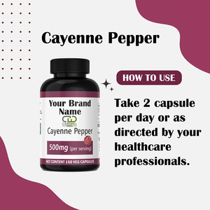 Capsules de piment de Cayenne à marque privée 500mg 150 gélules – Formule naturelle OEM ODM pour adultes - Product Image 4