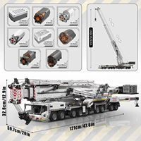 Mould King 17007 17008 Serie Ingeniería RC LTM11200 Camión Grúa, Bloques de Construcción, Modelo Técnico, Juguetes Educativos, Regalo Festivo