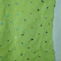 Tissu en maille à sequins et dentelle brodée, 100% polyester tricoté, pour robes de mariée et jupes de princesse pour enfants