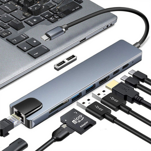 高端8合1 <span class=keywords><strong>USB</strong></span> <span class=keywords><strong>C</strong></span>集线器7合1 6合1 5合1 4合1单<span class=keywords><strong>USB</strong></span>连接高清SD <span class=keywords><strong>C</strong></span>型扩展坞对于笔记本电脑的<span class=keywords><strong>USB</strong></span> 3.0 - Product Image 1