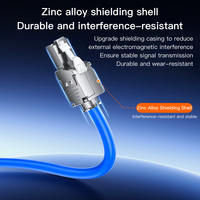 Connecteur blindé RJ45 Cat7 sans outil SAMZHE en alliage de zinc plaqué or 6u, prise modulaire sans outil pour câble de connexion 22-24AWG