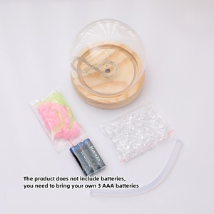 New DIY Chất Liệu Gói Thủ Công Tulip Đèn Bàn, Tùy chỉnh-Thực Hiện Glass Bìa Đồ Trang Sức Vĩnh Cửu Hộp Hoa Tulip <span class=keywords><strong>Glow</strong></span> Ánh Sáng Ban Đêm - Product Image 4