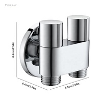 PINEBAY Ventes Flash Robinet WC double angle personnalisable en laiton pour bidet à haute pression avec contrôle du débit d'eau