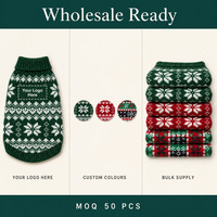 Pulls de Noël tricotés en gros pour animaux de compagnie – Tenues de fête du Nouvel An pour chats et chiens – Vêtements chauds d'hiver pour chiots et chatons – Fourniture en gros