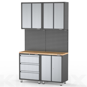 Kinbox 7 Pieces Metal Garage <b>Storage</b> and <b>Workshop</b> Cabinet System 20CM7 Garage <b>Storage</b> System - Product Image 4