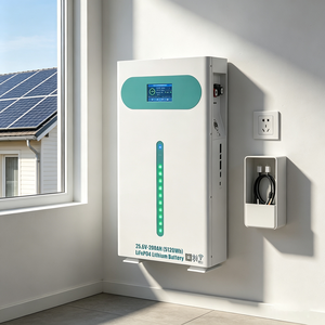 ชุดแบตเตอรี่จ่ายไฟระบบพลังงานแสงอาทิตย์ 25.6V 200Ah ติดผนัง หน้าจอสัมผัส 5120WH 6000 รอบการใช้งาน -20C~60C - Product Image 1