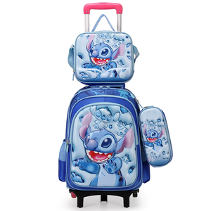 Nieuwe collectie lichte cartoon Stitch schooltassenset voor basisschoolleerlingen: rugzak, boekentas, lunchtas, etui (3-delig) - Product Image 3
