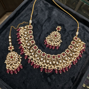 Indian Traditional Antique Gold Plated Kundan Choker Necklace <b>Set</b> Pastel MIX Gemstone Bead Bridal Jewelry <b>Set</b> with Earring - Product Image 3