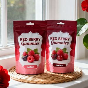 Doypack Smell Proof Stand up Pouch With Zipper Round Hole Large Container for Cookie Candy Pet Food Packaging - Product Image 2